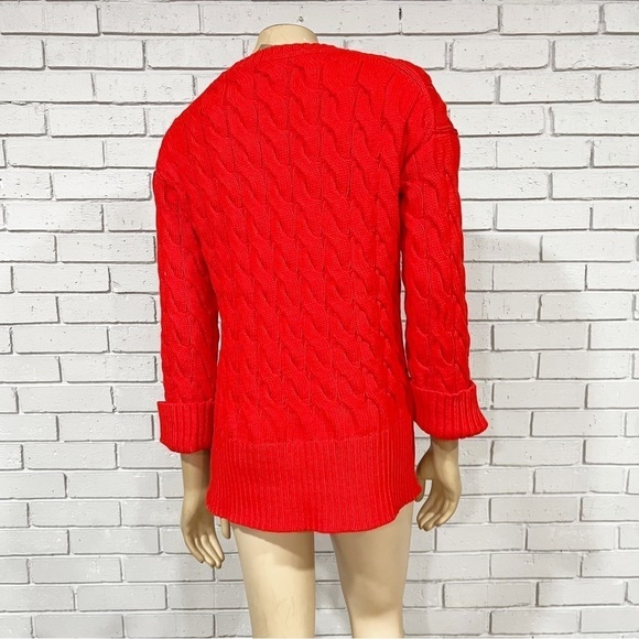 J. Crew Cotton Cable-Knit Side-Slit Crewneck Sweater - Picture 7 of 11